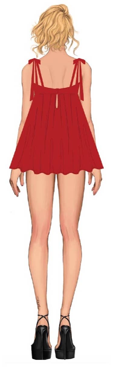 ROSALIE SATIN & EMBROIDERED LACE BABYDOLL & G-STRING SET