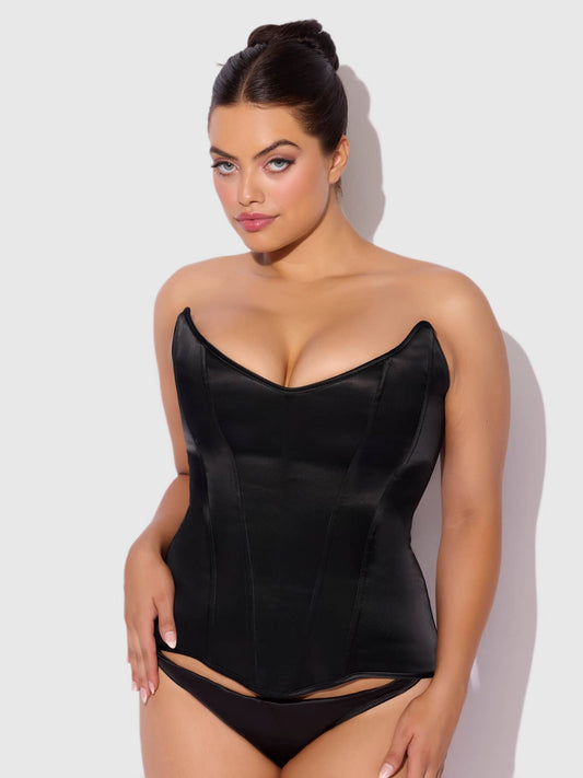 JULIET SATIN FULL BONING SCOOP NECK CORSET