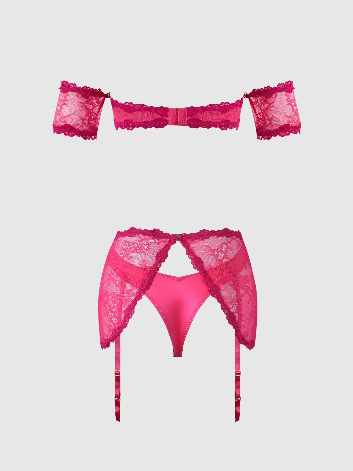 YVONE LACE BRA & SKIRTED GARTER PANTY SET