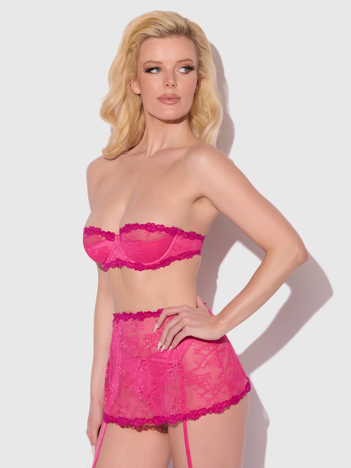 YVONE LACE BRA & SKIRTED GARTER PANTY SET Roxanne YVONE LACE BRA & SKIRTED GARTER PANTY SET Roxanne