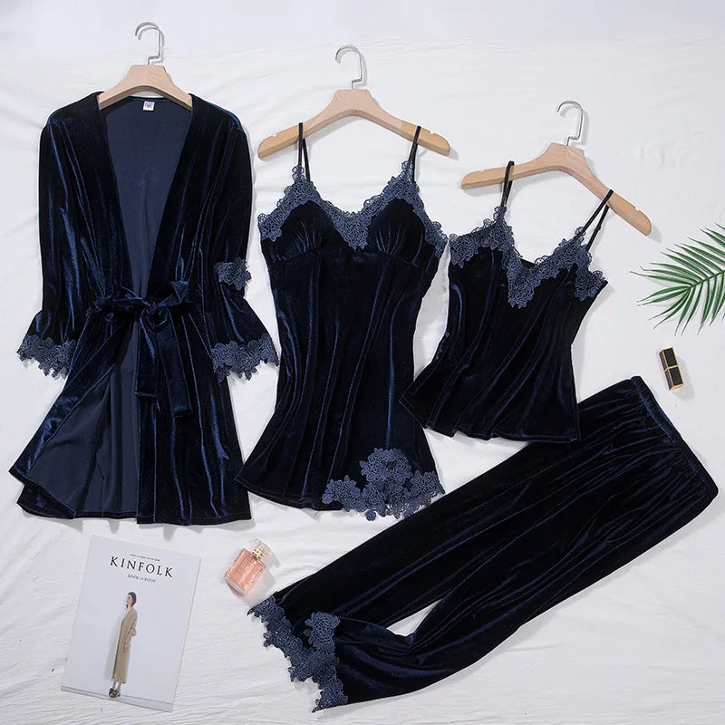 4 Piece Velour Set