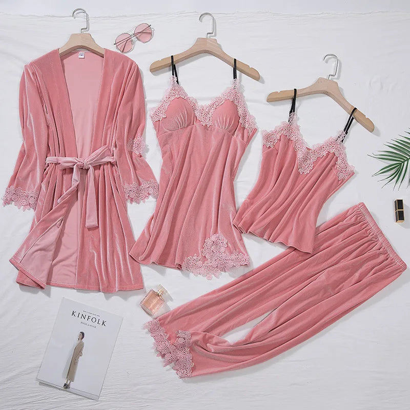 4 Piece Velour Set