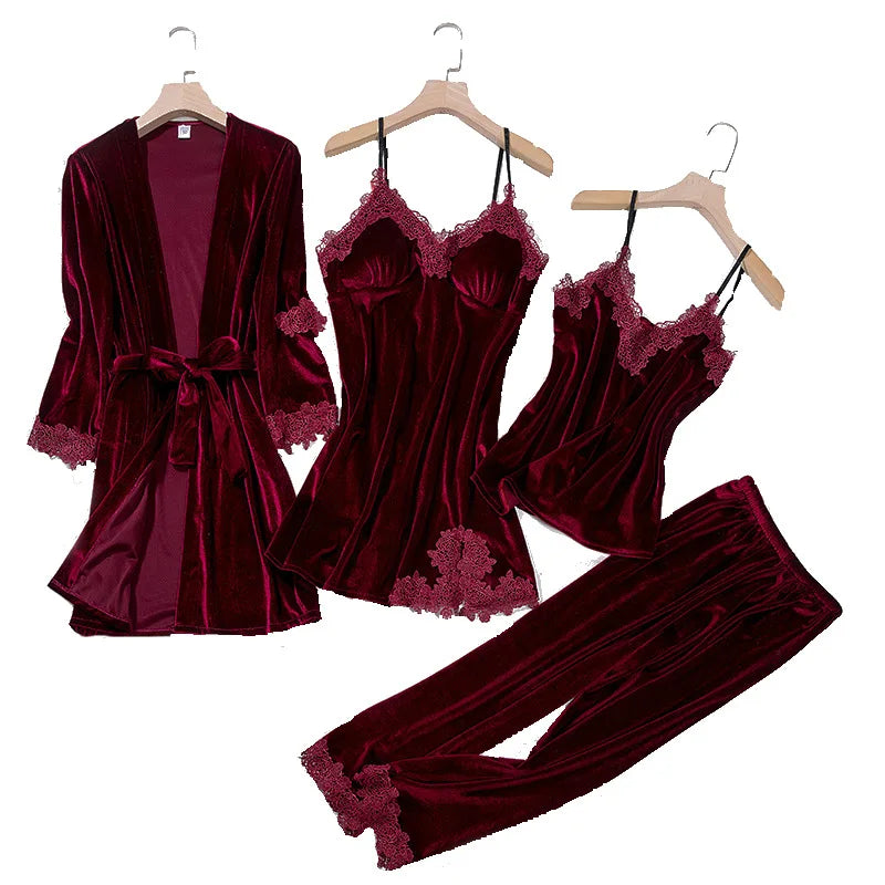 4 Piece Velour Set