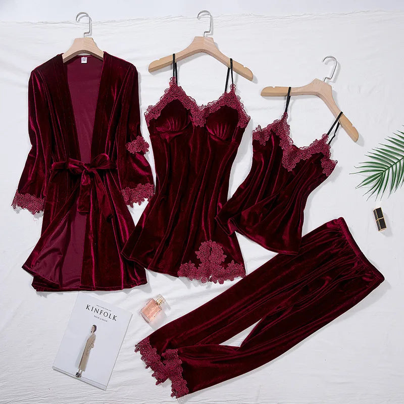 4 Piece Velour Set