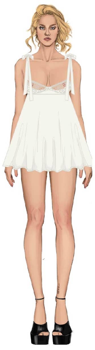 ROSALIE SATIN & EMBROIDERED LACE BABYDOLL & G-STRING SET