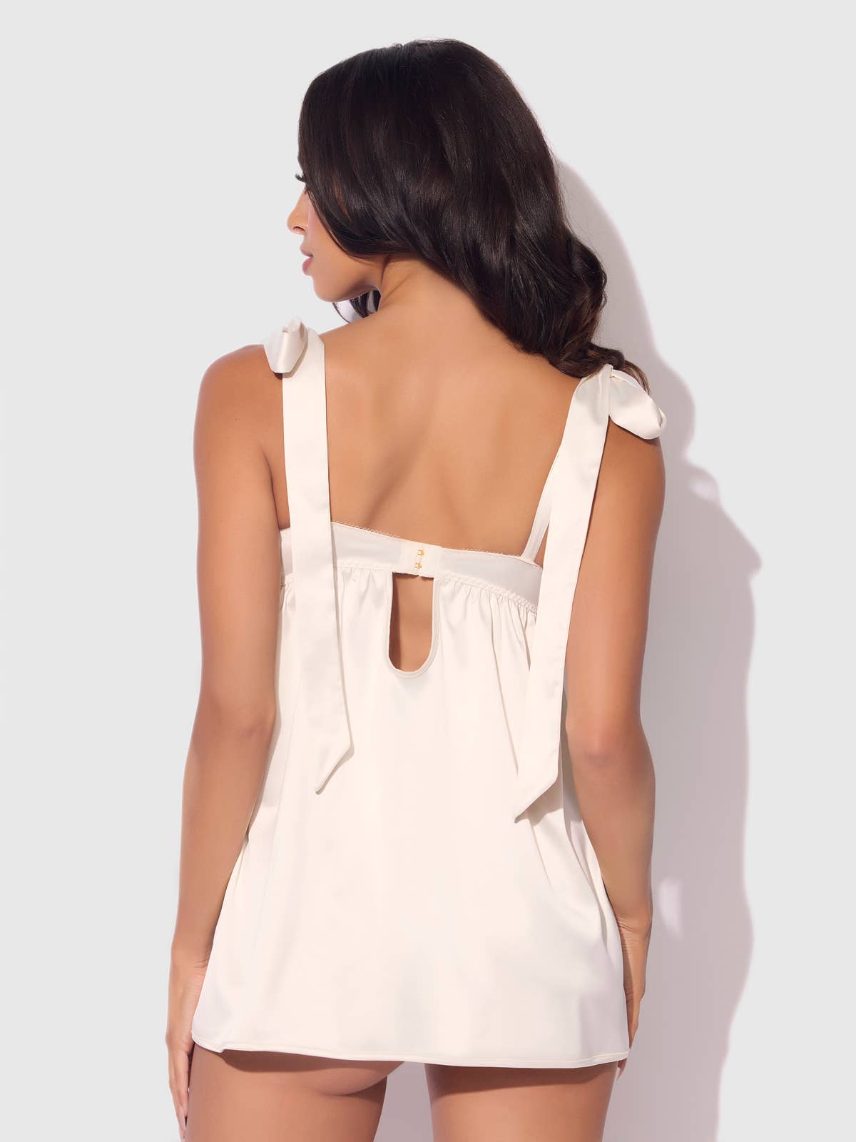 ROSALIE SATIN & EMBROIDERED LACE BABYDOLL & G-STRING SET